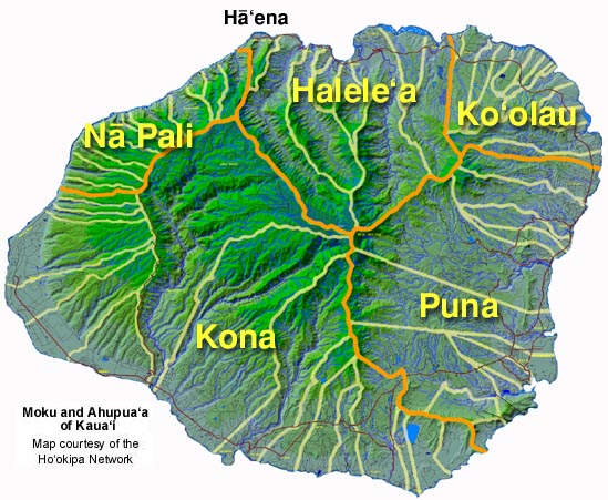 Kaua'i Ahupua'a Map