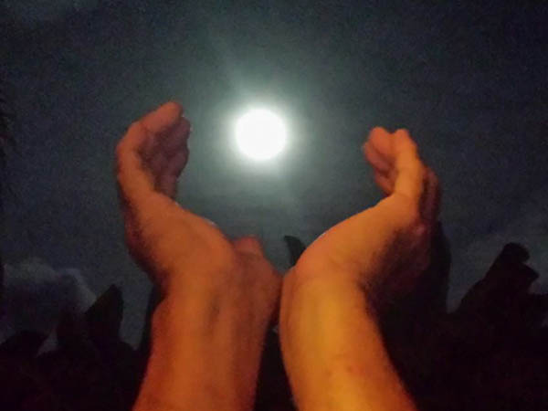 Holding the moon