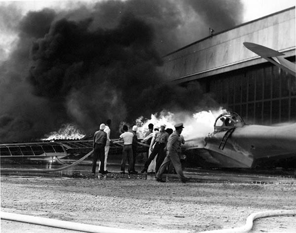 Patrol bomber burning
