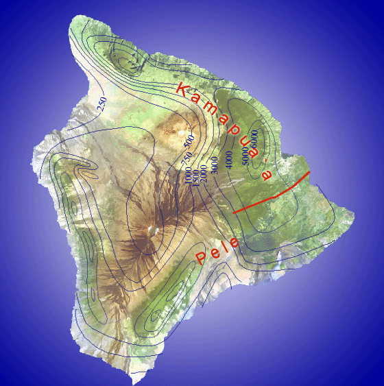 Pele - Kamapua‘a map