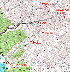 Map of two heiau